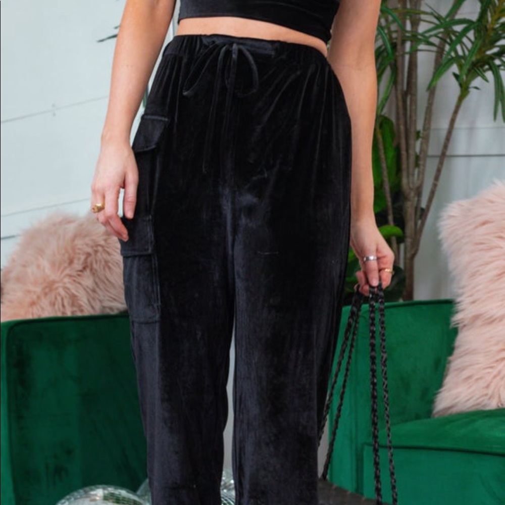velvet joggers